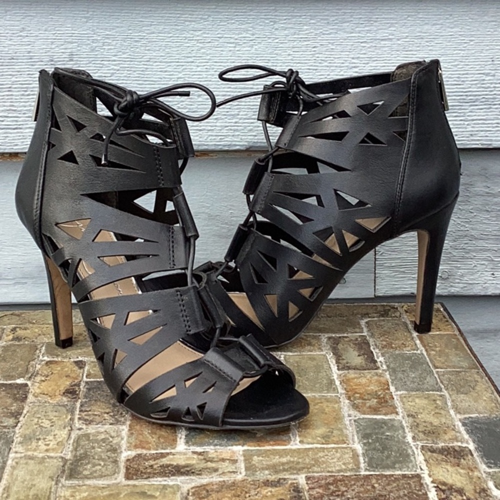 Jessica Simpson Emelia Black Cutout Heels Size 6 1/2